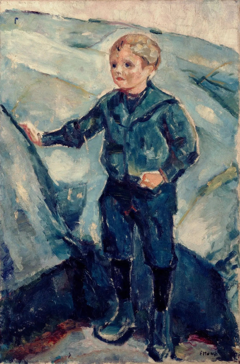 Niño en un paisaje rocoso - Edvard Munch