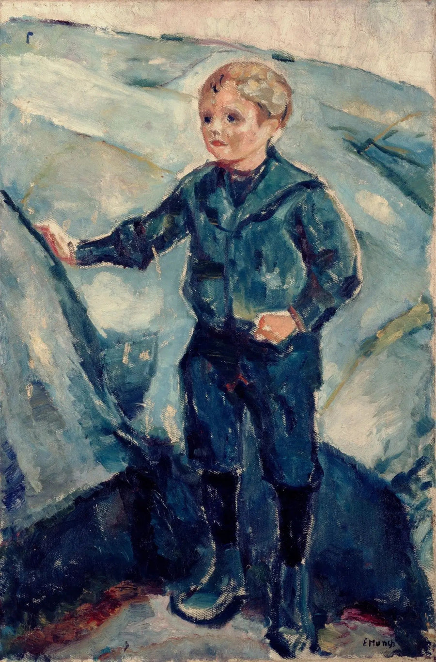 Niño en un paisaje rocoso - Edvard Munch