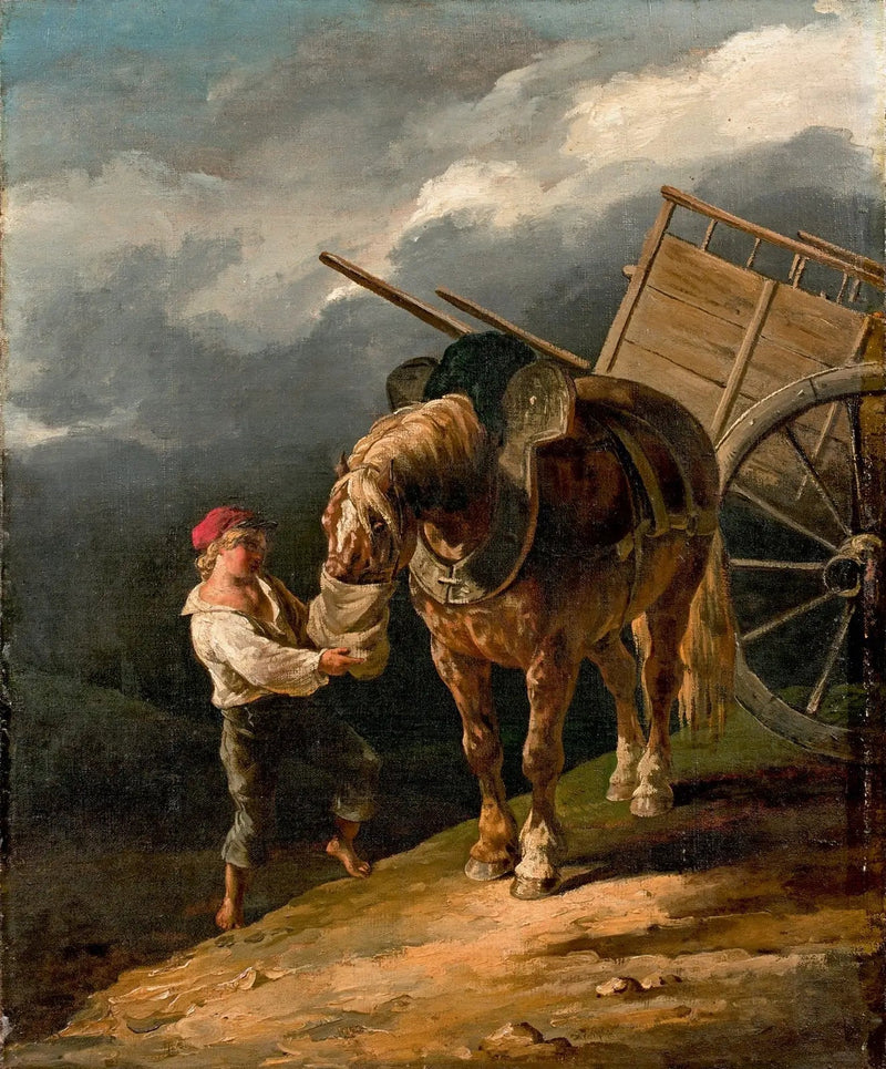 Niño dando avena a un caballo desenganchado - Théodore Géricault