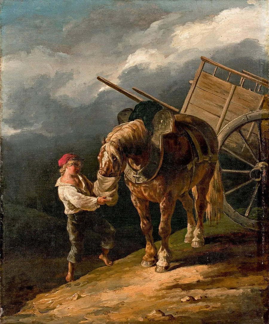 Niño dando avena a un caballo desenganchado - Théodore Géricault