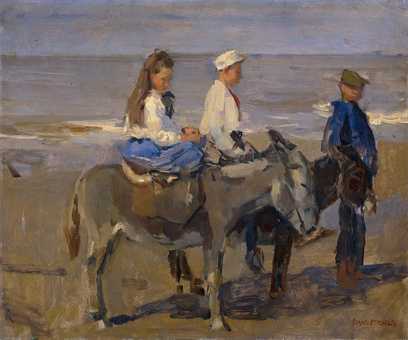 Niño y niña en burros - Isaac Israel