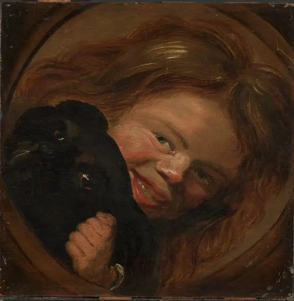 Niño risueño con un perro - Frans Hals
