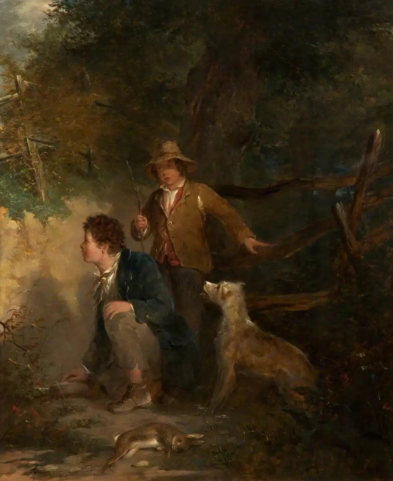 Niños jugando con conejos - John Everett Millais