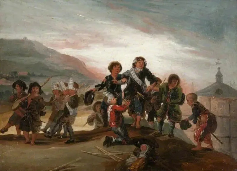 Niños jugando a los soldados - Francisco de Goya