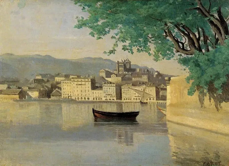 Ginebra, vista de una parte de la ciudad - Jean-Baptiste Camille Corot