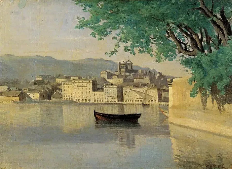 Ginebra, vista de una parte de la ciudad - Jean-Baptiste Camille Corot