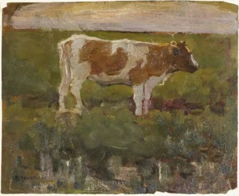 Novilla marrón y blanca - Piet Mondrian