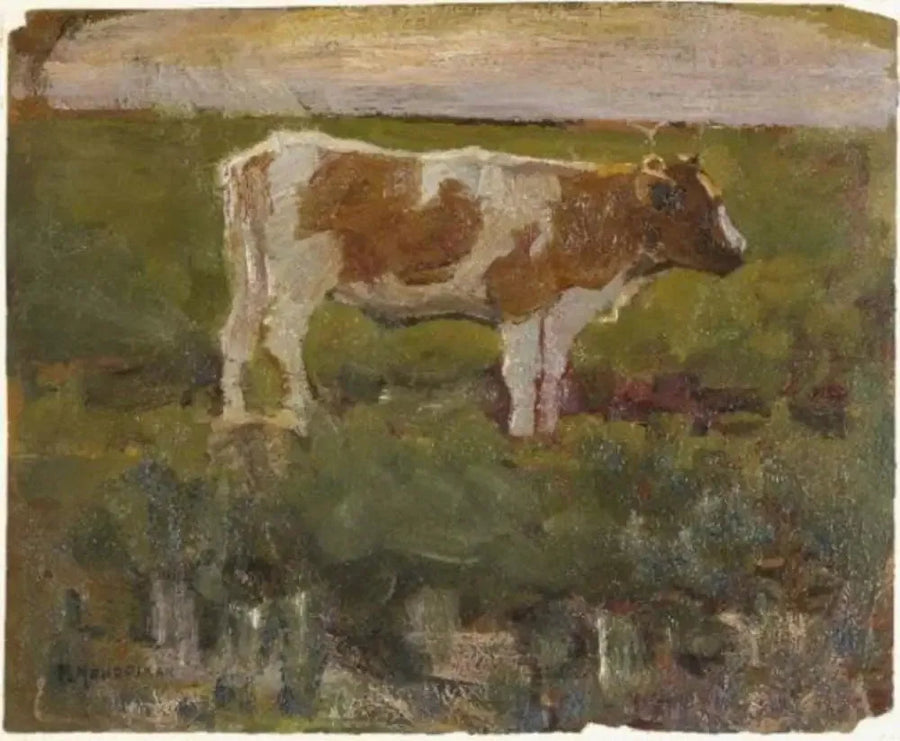 Novilla marrón y blanca - Piet Mondrian