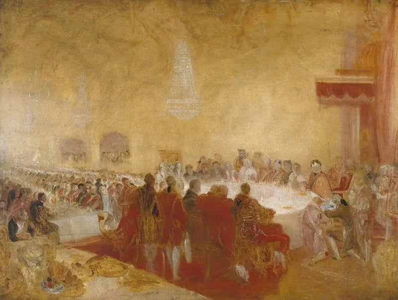 Jorge IV en el banquete del provost en la Casa del Parlamento, Edimburgo - J. M. W. Turner