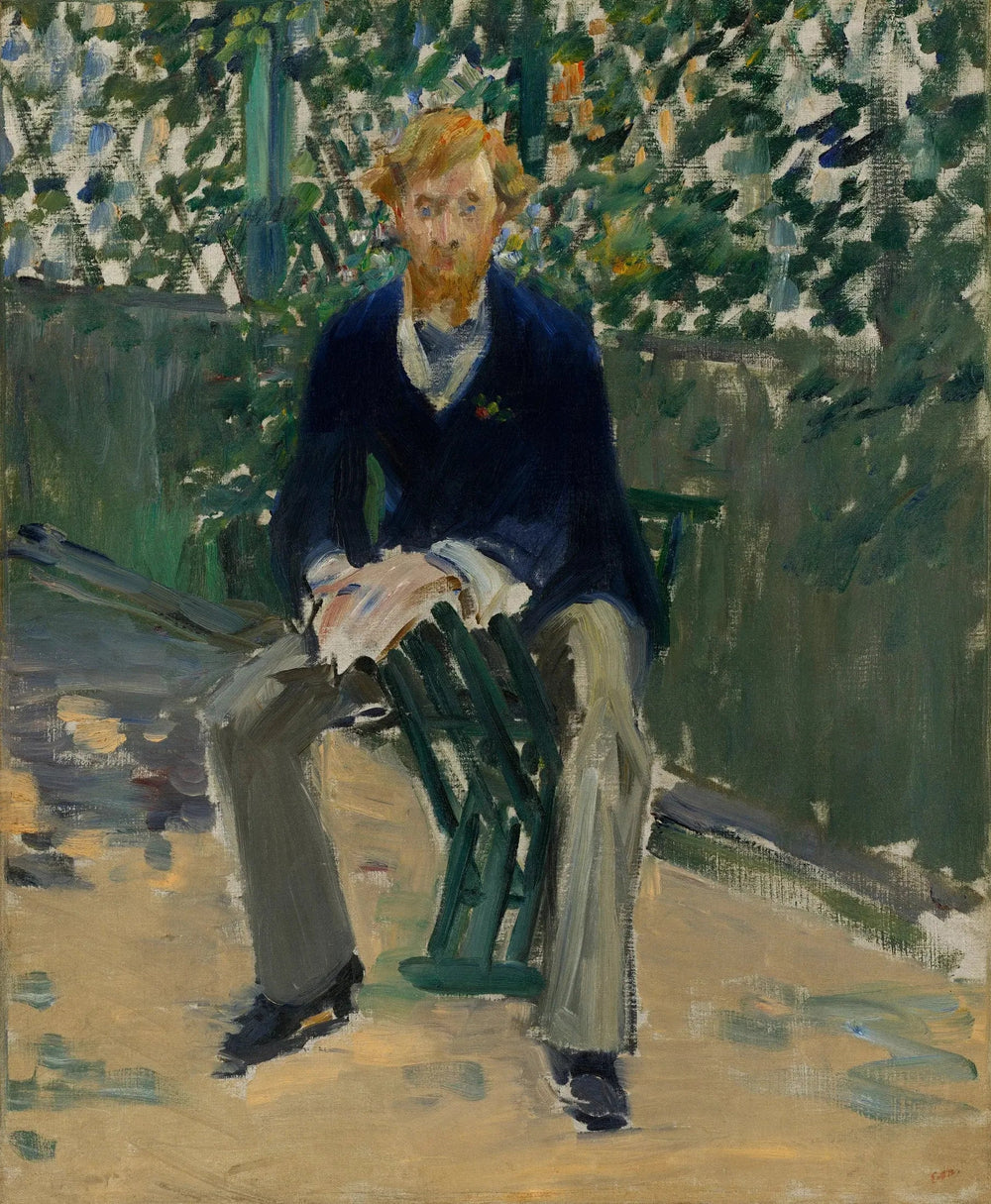 George Moore dans le jardin de l'artiste - Édouard Manet image 1 tableau peint à l’huile sur toile