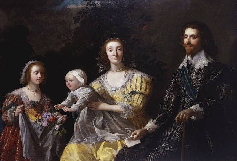 George Villiers, 1er duque de Buckingham (1592-1628) con su familia - Gerrit van Honthorst