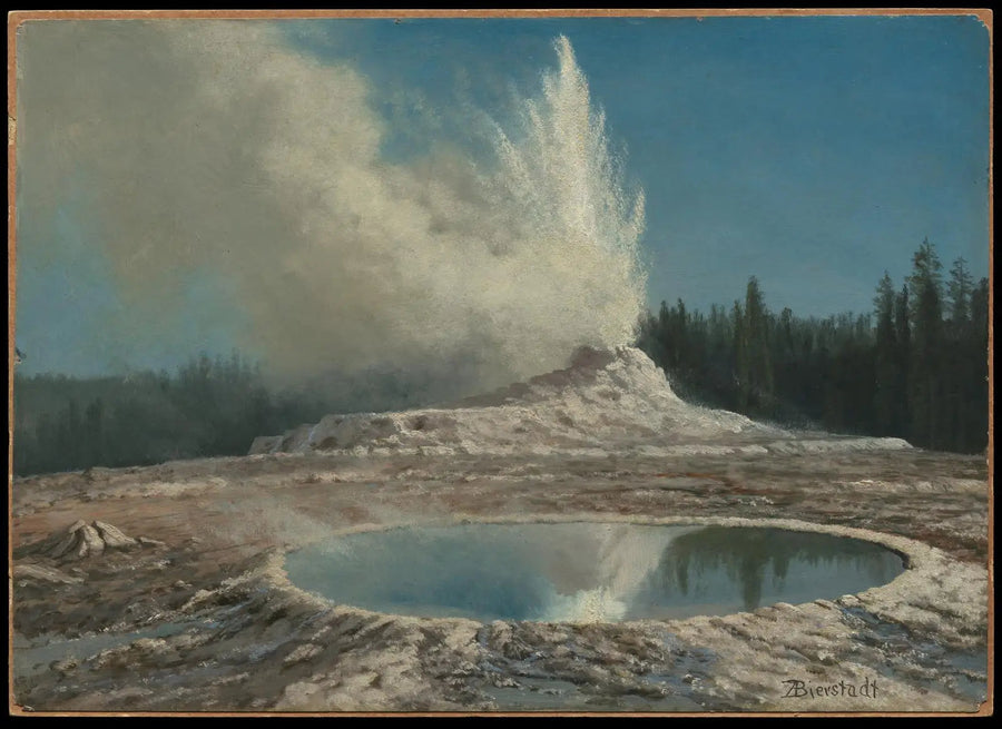 Geyser, parque de Yellowstone - Albert Bierstadt