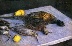 Aves de caza y limones - Gustave Caillebotte