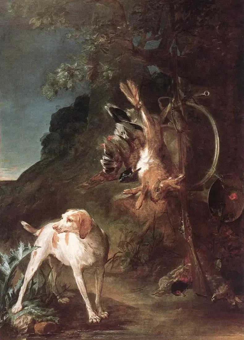 Caza muerta y perro de caza - Jean Simeón Chardin