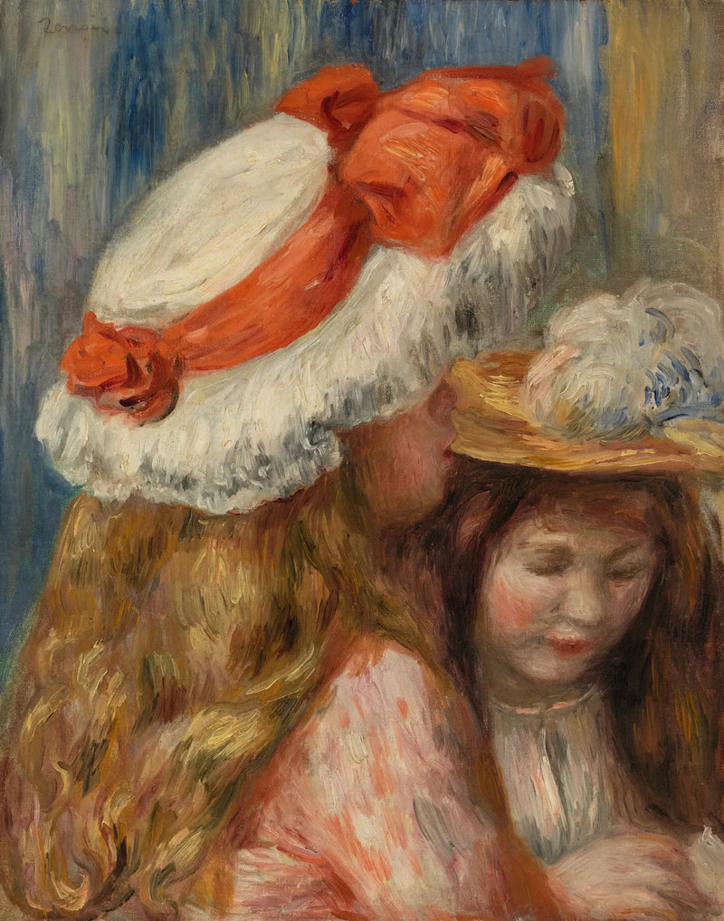 Chicas con Sombreros (Girls with Hats) - Pierre-Auguste Renoir