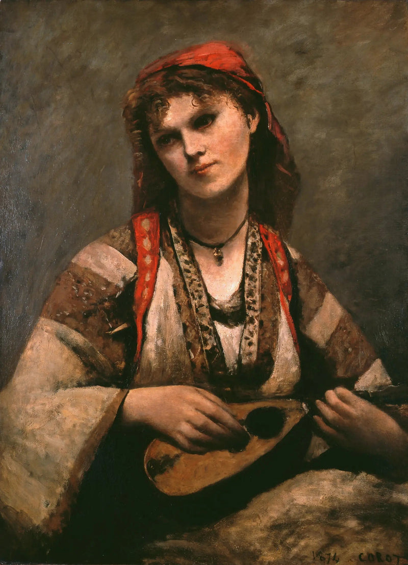 Gitana con la mandolina - Jean-Baptiste Camille Corot
