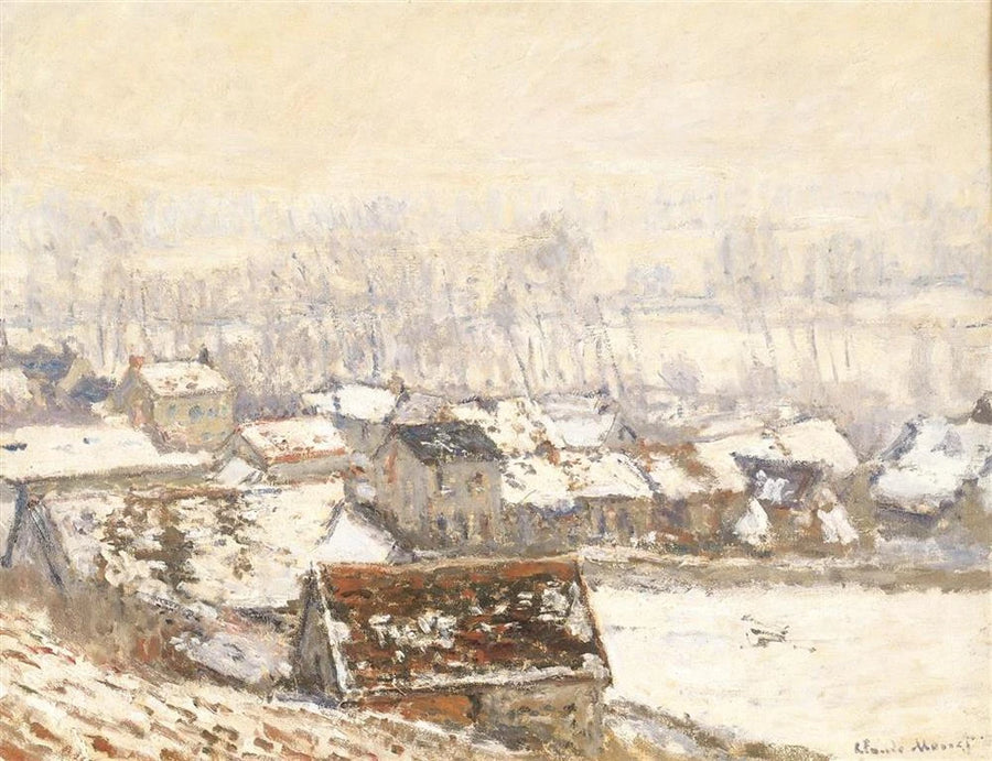Paisaje en Giverny, efecto de nieve - Claude Monet