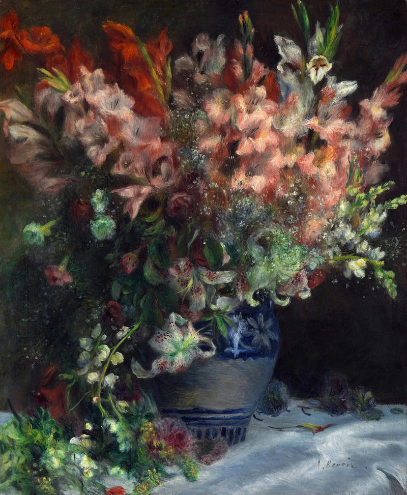 Gladiolos en un jarrón - Pierre-Auguste Renoir