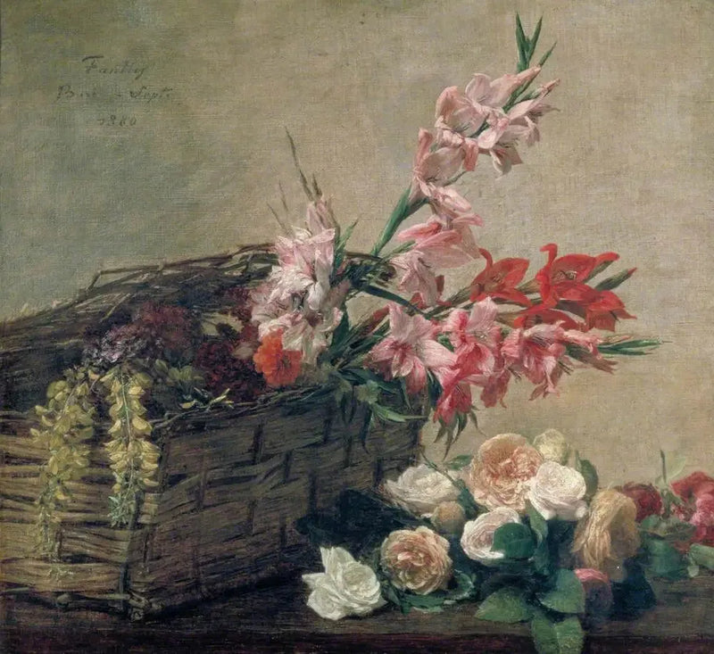 Gladiolos y rosas - Henri Fantin-Latour