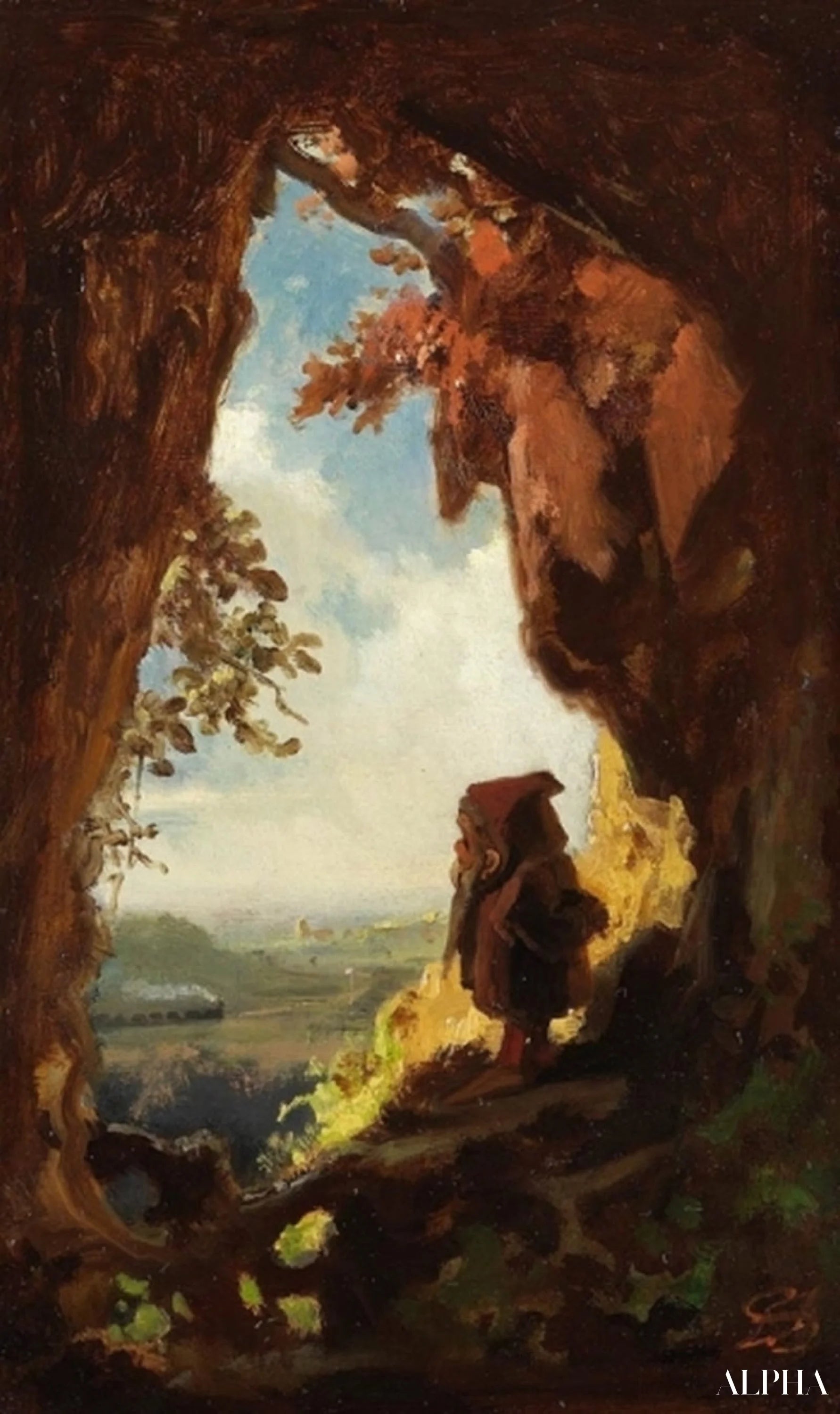 Gnome regardant le train - Carl Spitzweg - Reproductions de tableaux et peintures haut de gamme