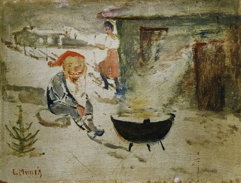 Tapiz de la papilla de Navidad - Edvard Munch