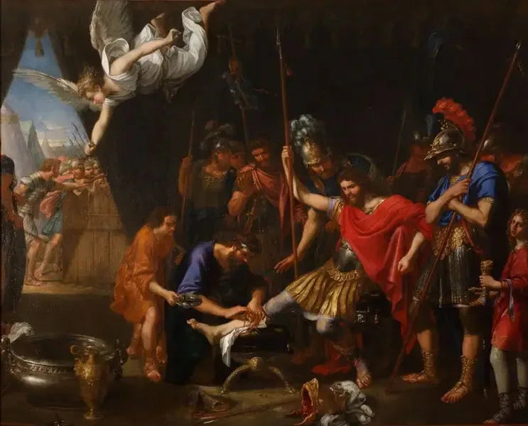 Godefroy de Bouillon atendido por un ángel - Pierre Mignard