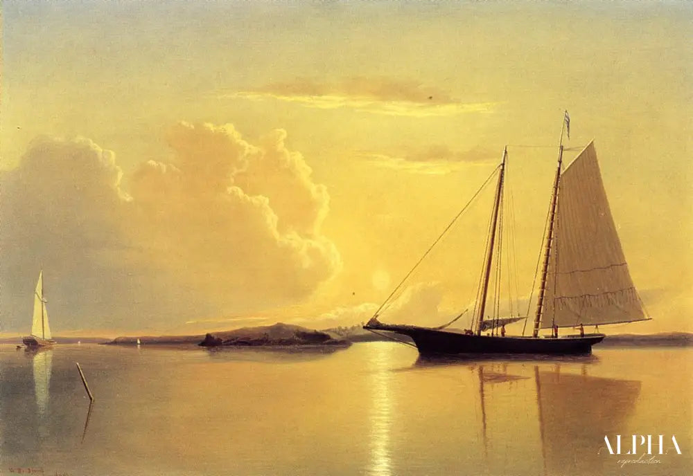 Goélette dans le port de Fairhaven, lever de soleil, 1859 - William Bradford - Reproductions de tableaux et peintures haut de gamme