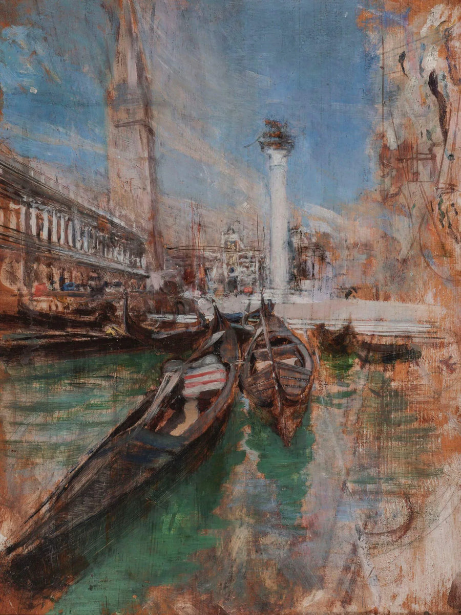 Góndolas frente a la Plaza de San Marcos - Giovanni Boldini