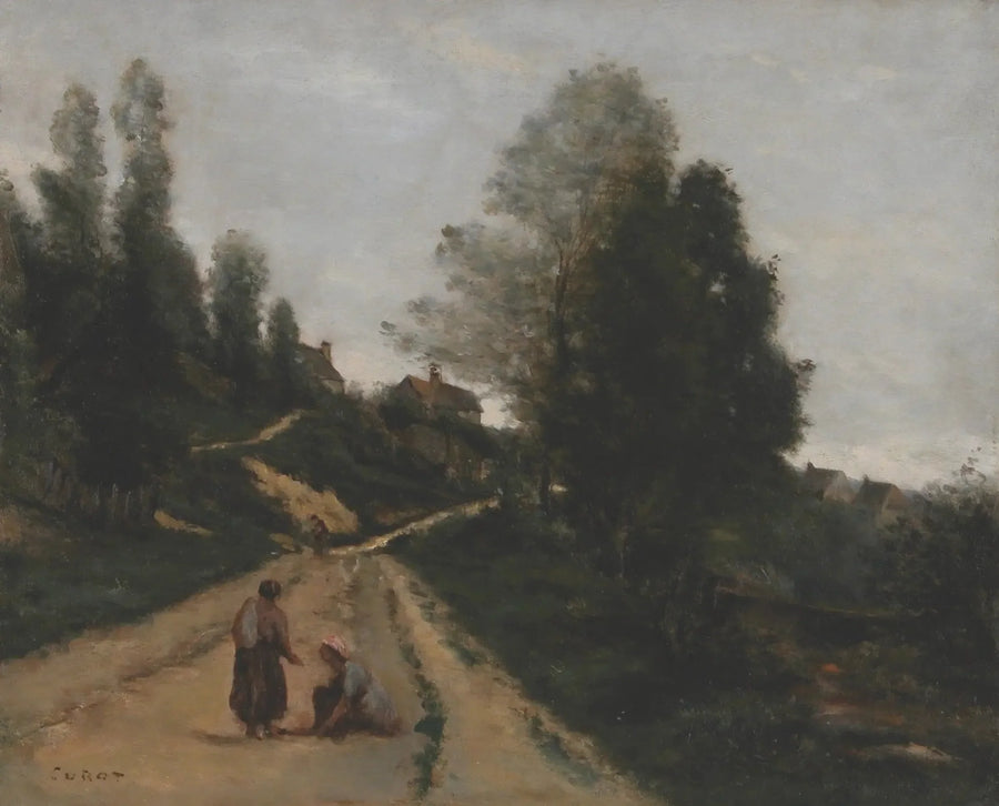 Gouvieux, cerca de Chantilly. Camino ascendente - Jean-Baptiste Camille Corot