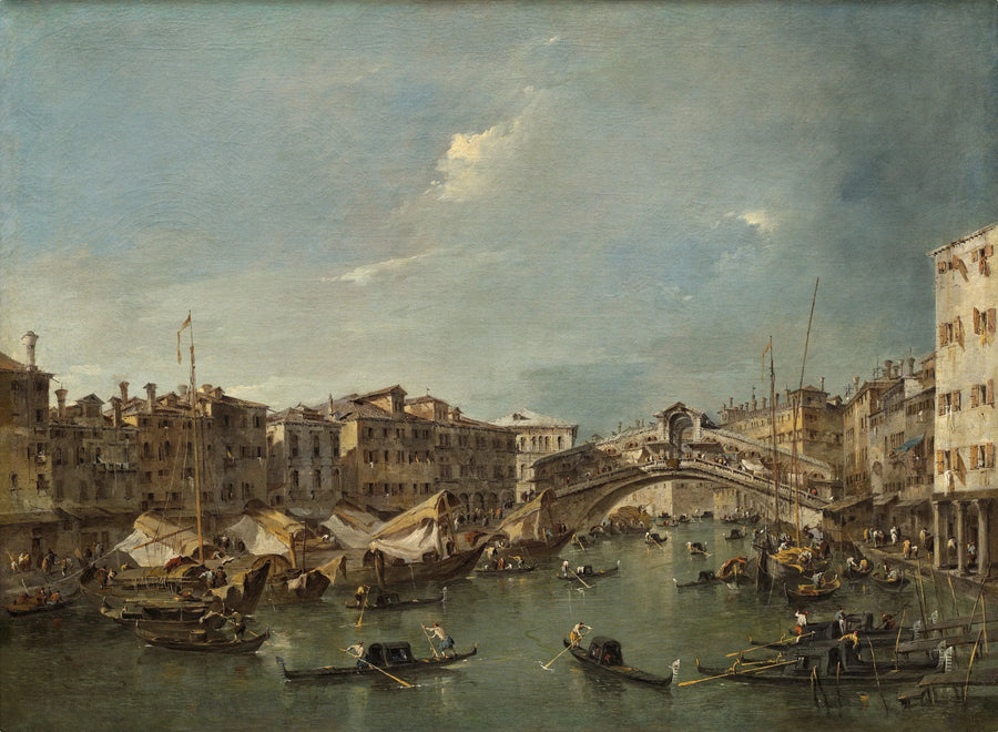 Gran Canal con el puente de Rialto, Venecia - Francesco Guardi