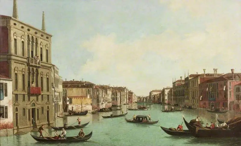 Gran Canal, Venecia, vista hacia el noreste desde el Palazzo Balbi hasta el puente del Rialto - Canaletto