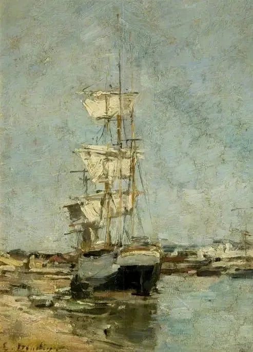Gran velero en el puerto de Deauville - Eugène Boudin