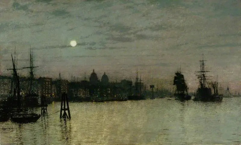 Greenwich, Marea Baja - John Atkinson Grimshaw