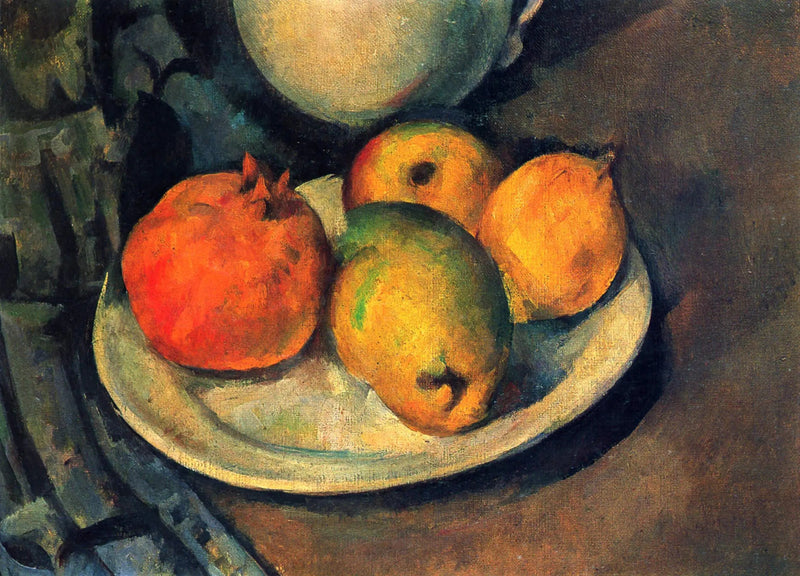 Granada y peras en un plato - Paul Cézanne