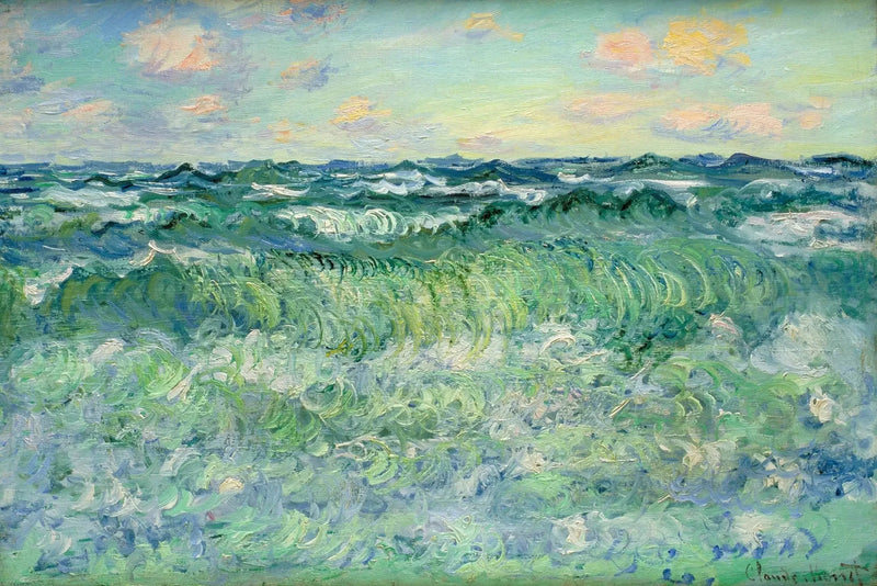 Grandes mares en Pourville W1444 - Claude Monet
