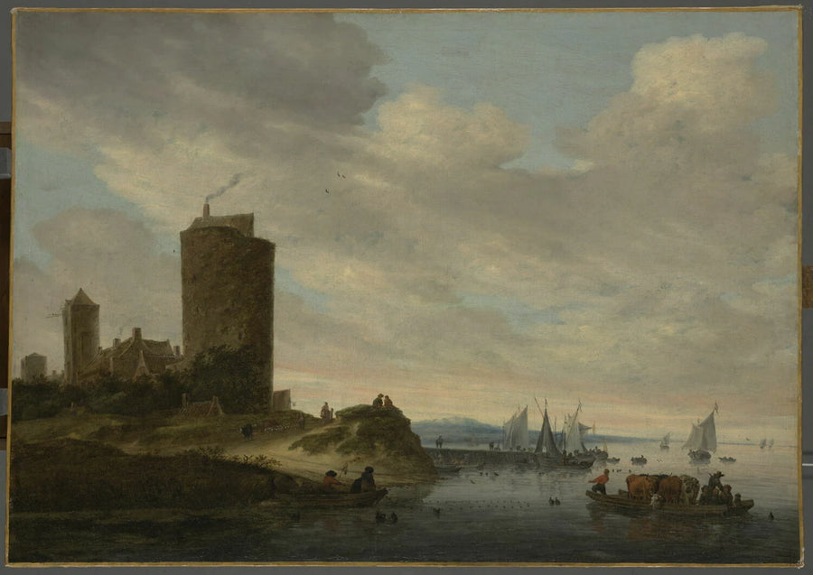 La Grosse Tour. Paysage fluvial - Salomon van Ruysdael