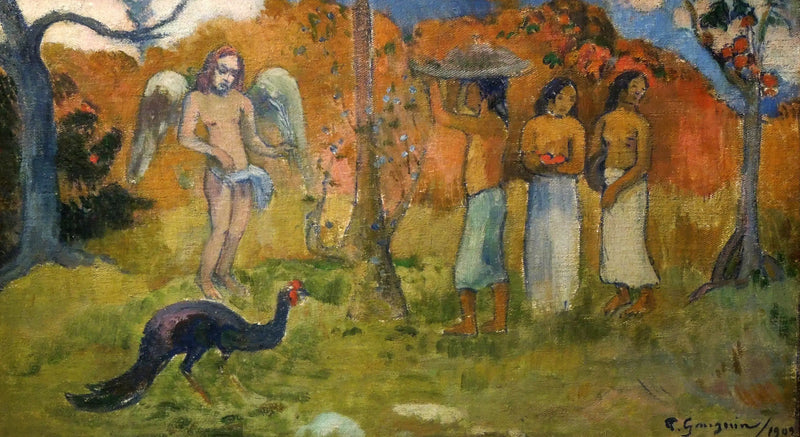 Grupo con un ángel - Paul Gauguin