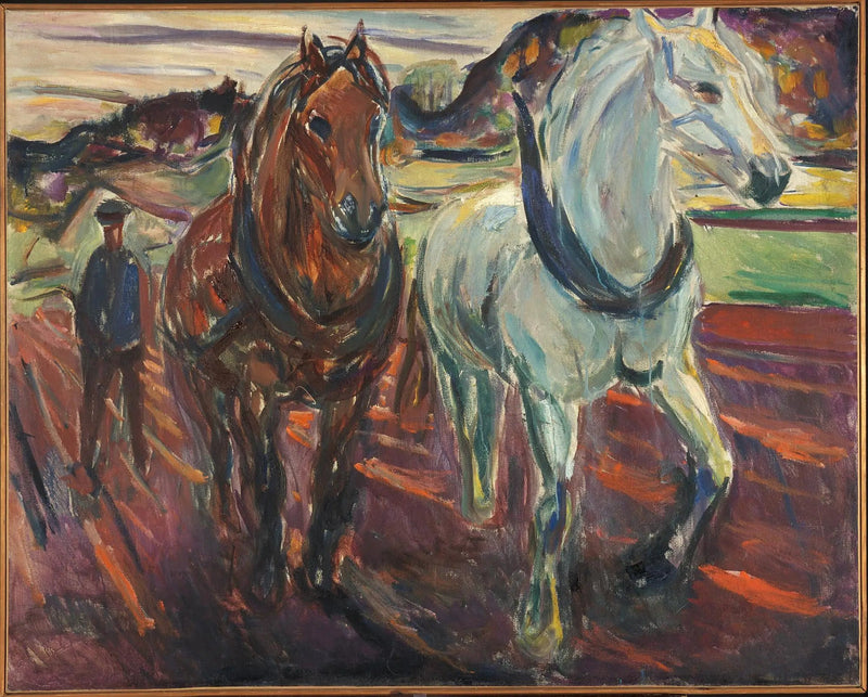 Grupo de caballos de tiro - Edvard Munch