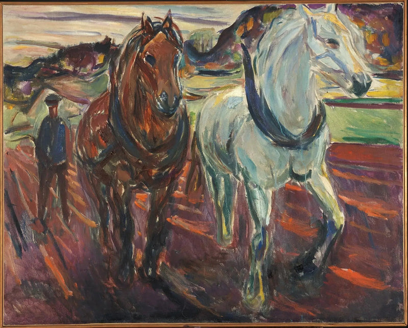 Grupo de caballos de tiro - Edvard Munch