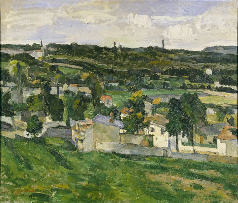 Grupo de casas, paisaje de Île-de-France - Paul Cézanne