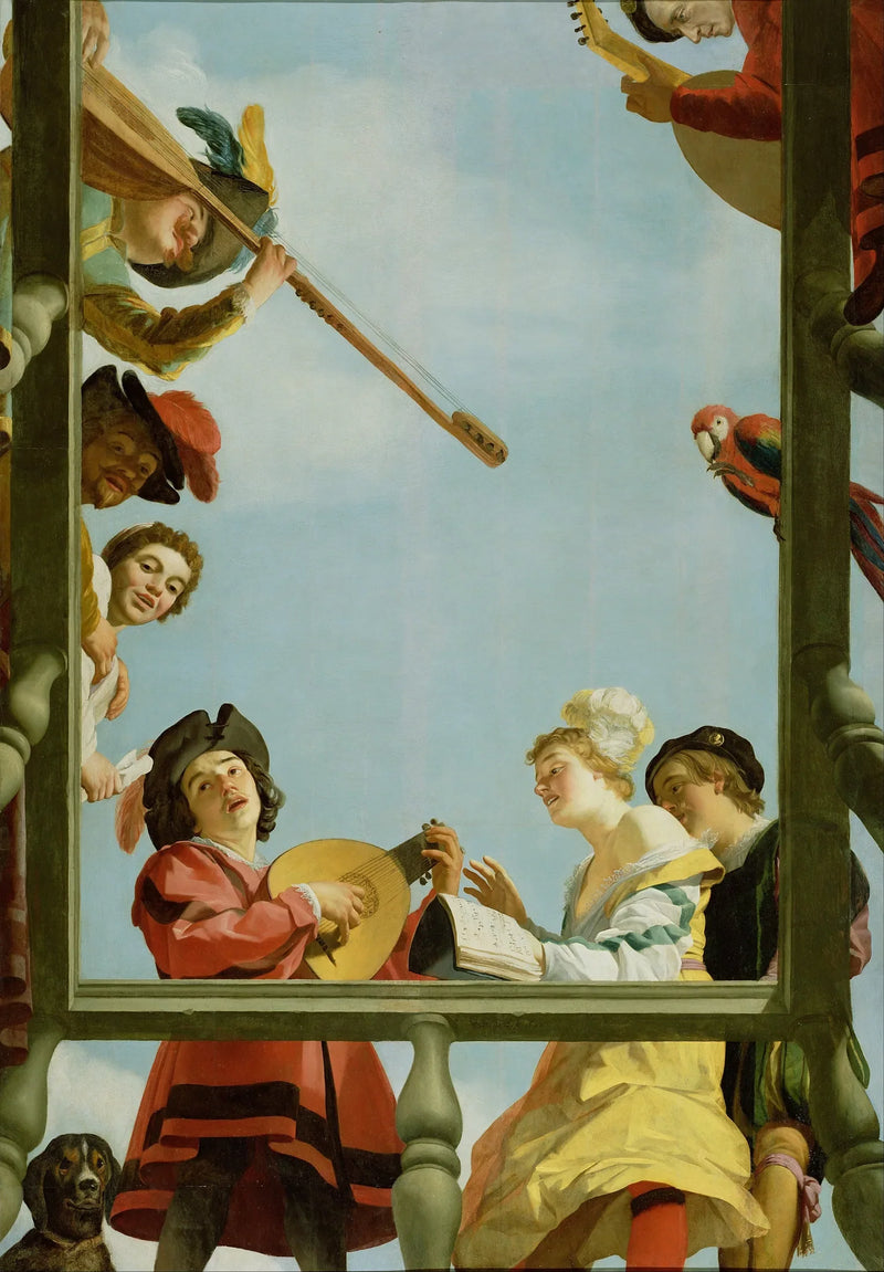 Grupo musical en un balcón - Gerrit van Honthorst