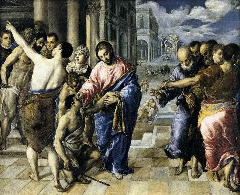 Sanación del ciego de nacimiento - El Greco
