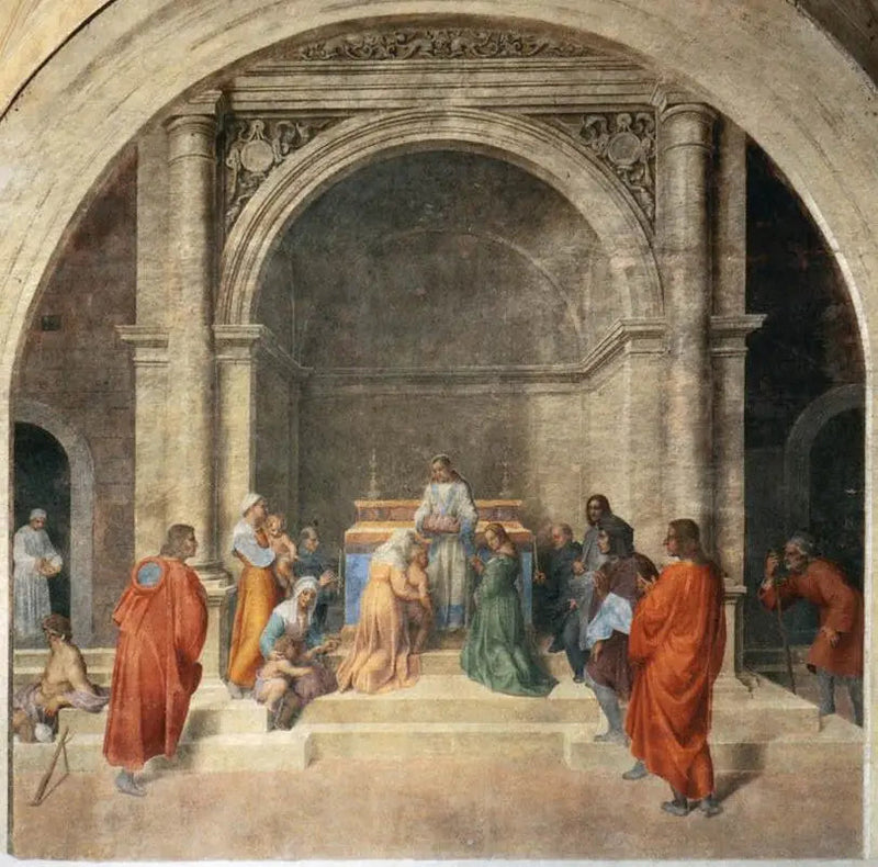 Sanación milagrosa por las reliquias de Filippo Benizzi - Andrea del Sarto