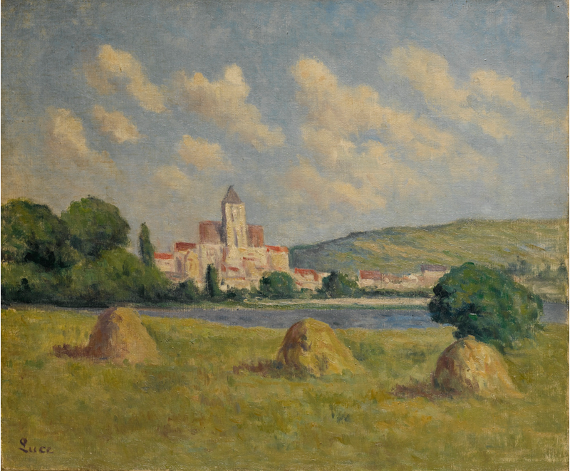 Guernes, la iglesia y los campos - Maximilien Luce