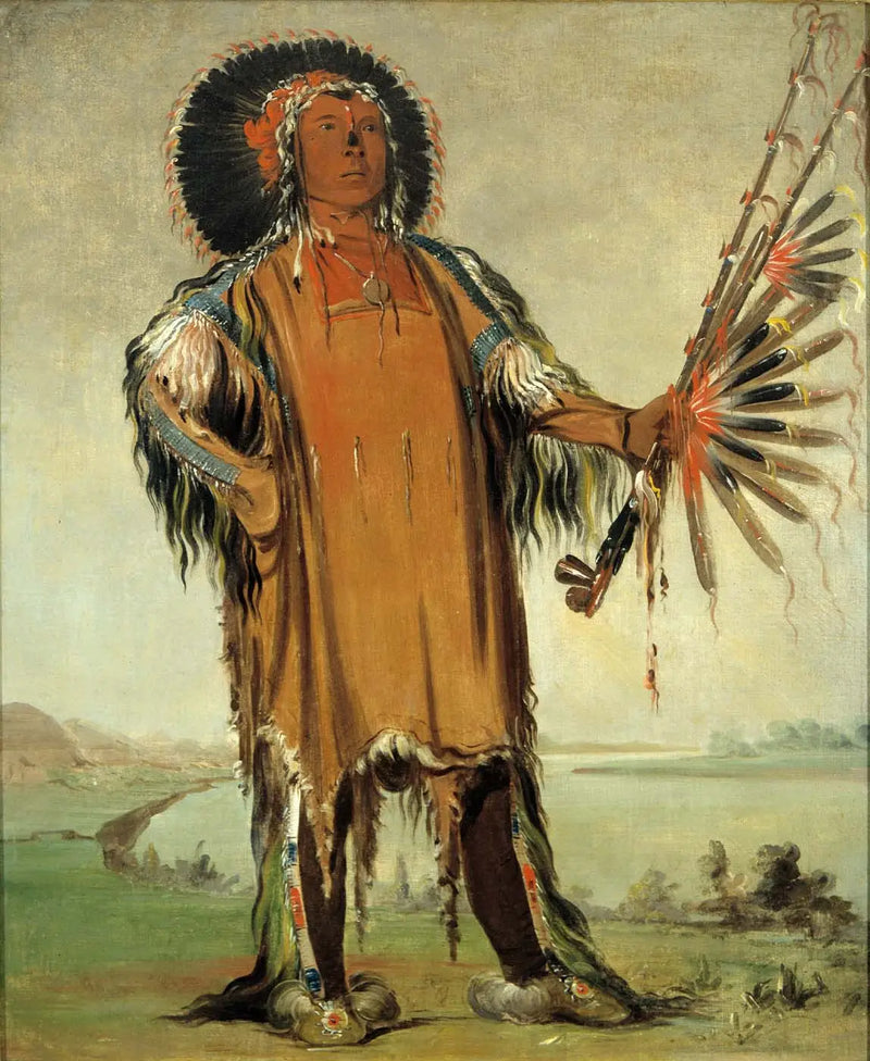 Ha-na-tá-nu-maúk, jefe de los lobos, jefe supremo de la tribu - George Catlin