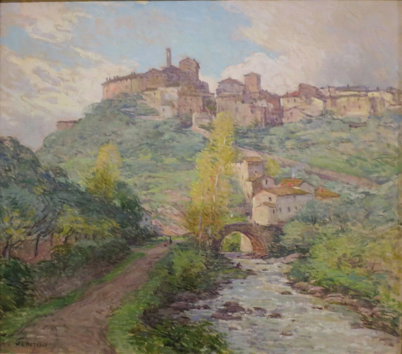 Habitaciones en la ladera de la colina, Pelago, Italia - Willard Metcalf