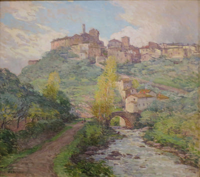 Habitations à flanc de colline Pelago Italie - Willard Metcalf - Alpha Reproduction