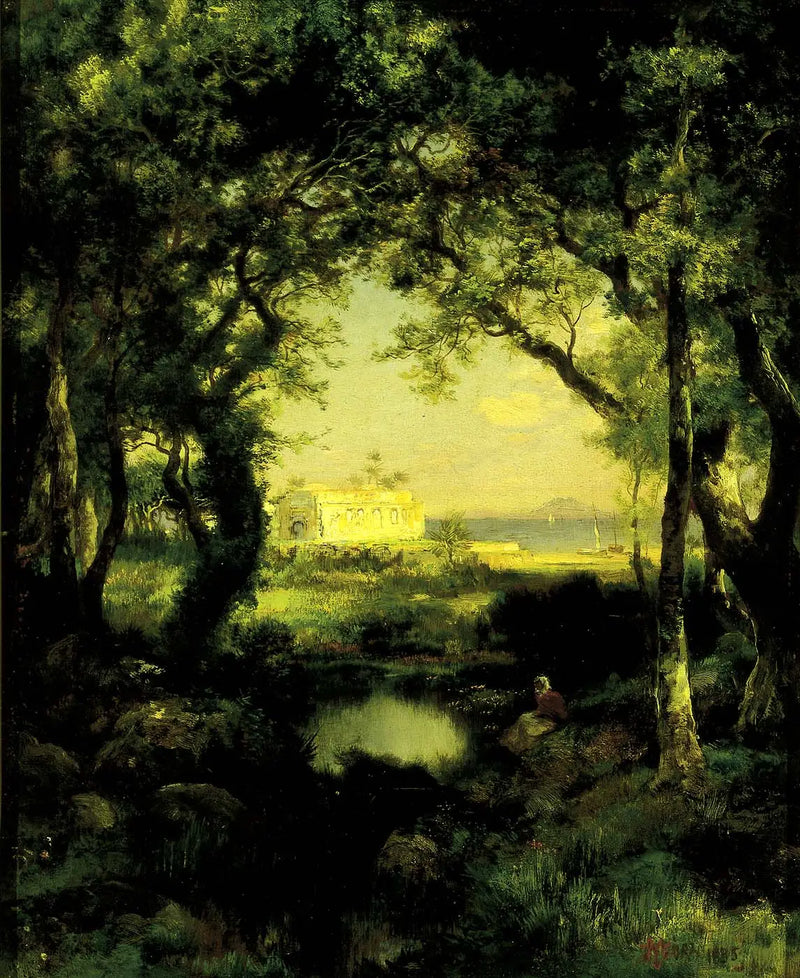 Hacienda mexicana, lago Cuitzeo - Thomas Moran