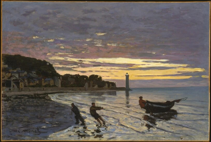 Parando un barco en Honfleur W37 - Claude Monet