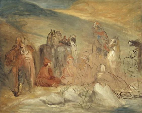 Parada de los spahis cerca de una fuente - Théodore Chassériau